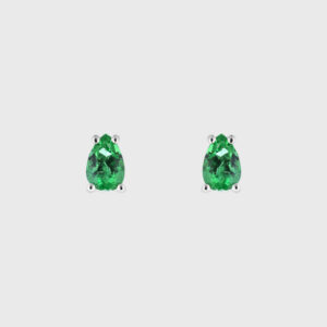 Brincos Bliss Emerald - joia em ouro branco e gemas naturais - esmeraldas