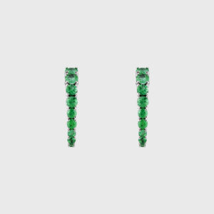 Brincos Bliss Emerald - joia em ouro branco e gemas naturais - esmeraldas