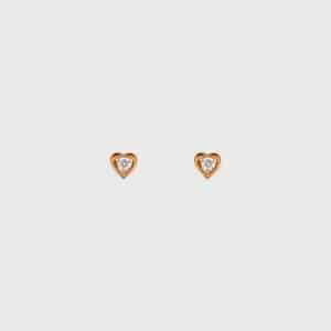 Brincos My Heart - joia em ouro rosé e diamantes naturais