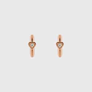 Brincos My Heart - joia em ouro rosé com diamantes naturais