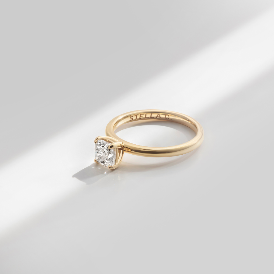 Diamante Cushion e Aro Bombé