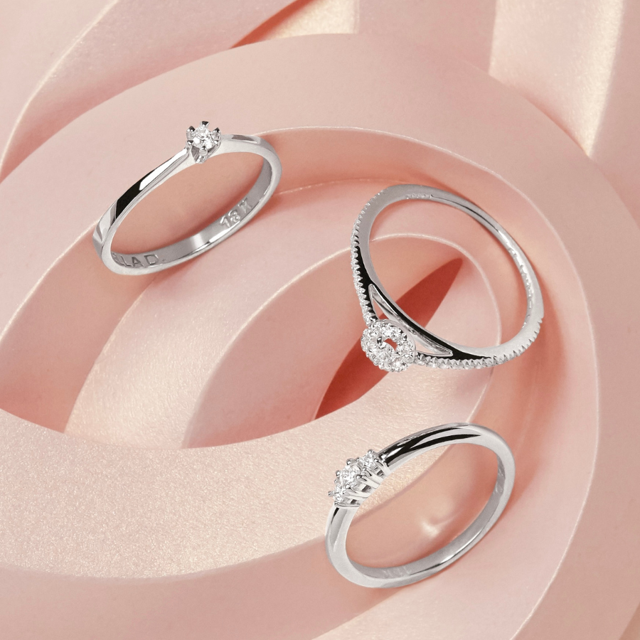 Anel de Noivado Little Diamonds