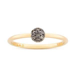 Anel Singular S. em ouro amarelo 18k, ródio negro e diamantes naturais brown
