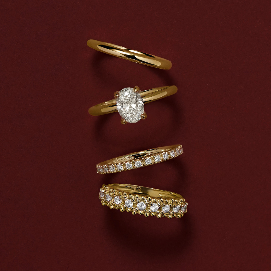 Diamante de 1 ct com lapidação alongada em destaque.